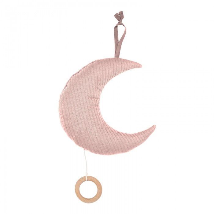 Decoratiune  muzicala pentru bebelusi - luna - Pure Pink - Little Dutch