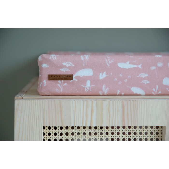 Husa pentru salteluta pentru schimbat scutece - Ocean Pink - Little Dutch