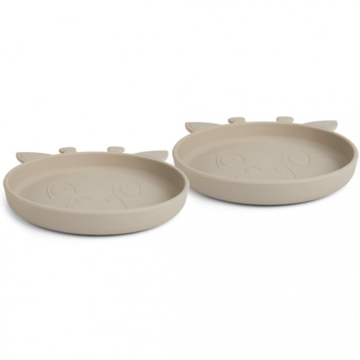 Set 2 farfurii din silicon Akila - Giraffe - Cobblestone - Nuuroo