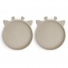 Set 2 farfurii din silicon Akila - Giraffe - Cobblestone - Nuuroo