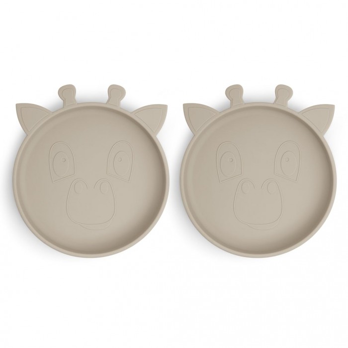 Set 2 farfurii din silicon Akila - Giraffe - Cobblestone - Nuuroo