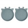Set 2 farfurii din silicon Akila - Giraffe - Lead - Nuuroo