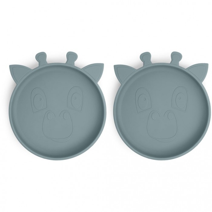 Set 2 farfurii din silicon Akila - Giraffe - Lead - Nuuroo