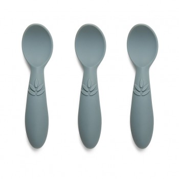 Set 3 lingurite din silicon Ella - Lead -  Nuuroo