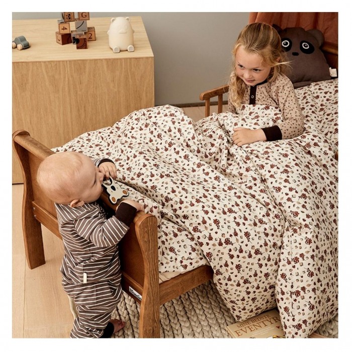 Pijama din bumbac organic pentru copii - Sara - Mixed Leaf  - Nuuroo