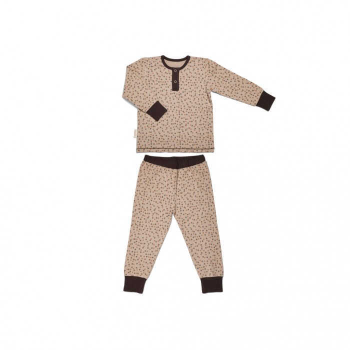 Pijama din bumbac organic pentru copii - Sara - Mixed Leaf  - Nuuroo