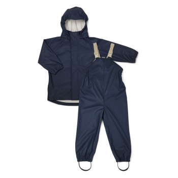 Costum impermeabil pentru ploaie cu salopeta - Carla - Black Iris - Multi Mix - Nuuroo Costum impermeabil pentru ploaie cu salopeta - Carla - Black Iris - Multi Mix - Nuuroo