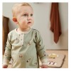 Pijama din bumbac organic pentru copii - Sara - Light green - Space - Nuuroo