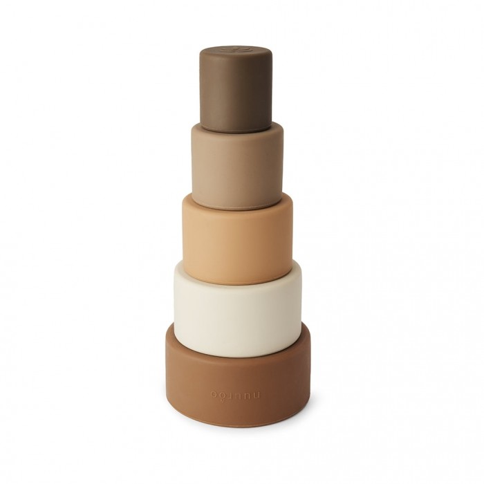 Turn din silicon pentru stivuire - Vanja - Brown Color Mix - Nuuroo