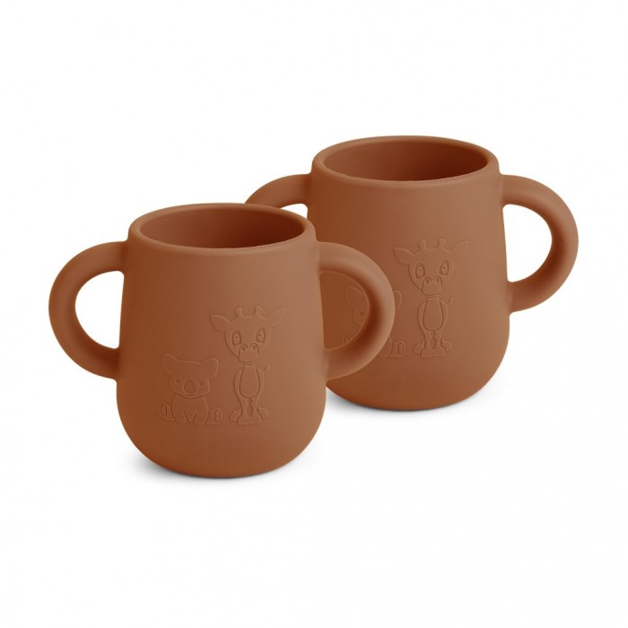 Set 2 cani din silicon cu doua manere - Abiola - Caramel Cafe - Nuuroo