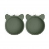 Set 2 farfurii adanci din silicon Alex - Koala - Dusty green - Nuuroo
