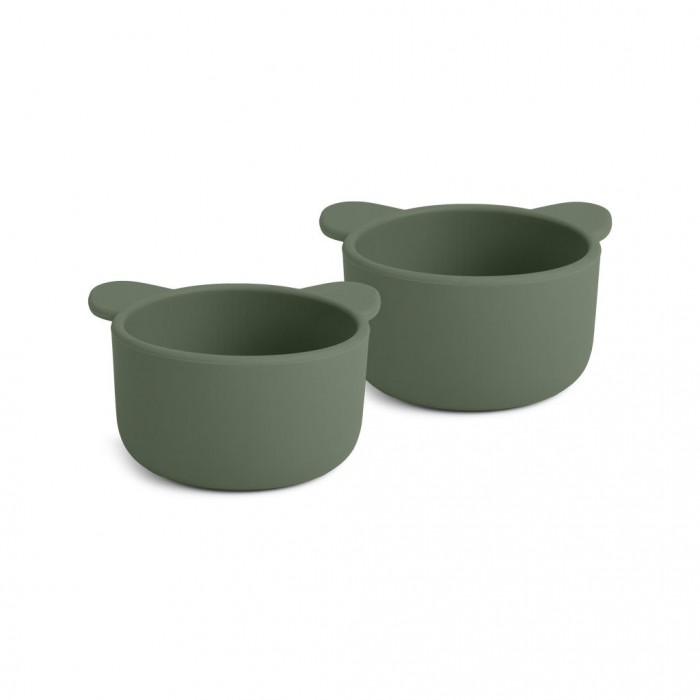 Set 2 boluri din silicon Rosa - Koala - Dusty Green - Nuuroo