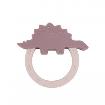 Jucarie de dentitie din silicon Koly - OLD ROSE DINO - Petú Petú
