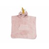 Poncho pentru baie din bumbac organic - unicorn roz - Kikadu Truly Organic