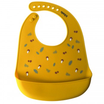 Baveta din silicon - Rabbit Mustard - Kikadu Truly Organic Baveta din silicon - Rabbit Mustard - Kikadu Truly Organic