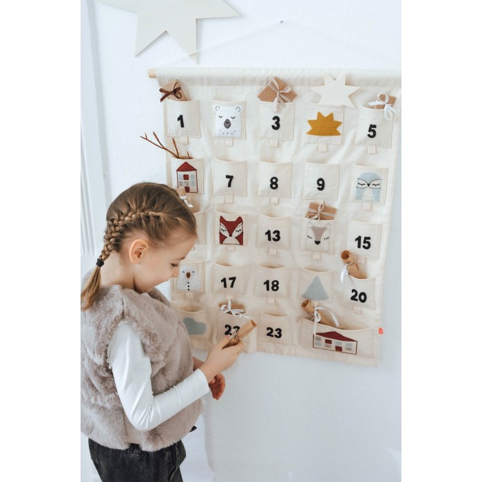 Calendar de Advent din bumbac organic - Forest Friends - Kikadu Truly Organic