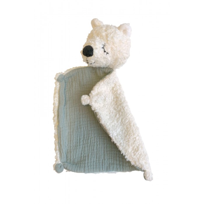 Doudou comforter din muselina din bumbac organic - Urs polar - Kikadu Truly Organic