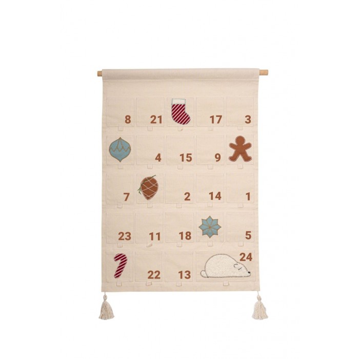 Calendar de Advent din bumbac organic - Urs polar - Kikadu Truly Organic