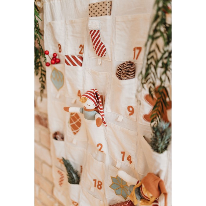 Calendar de Advent din bumbac organic - Urs polar - Kikadu Truly Organic