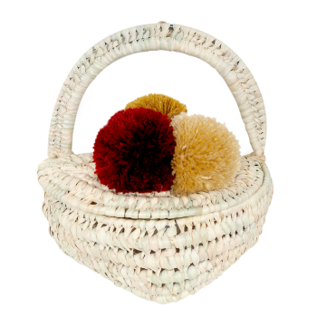 Cos decorativ din frunze de palmier - roz - Kikadu Truly Organic Cos decorativ din frunze de palmier - roz - Kikadu Truly Organic