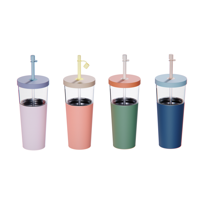 Cana termos 2 IN 1cu izolare tripla - MARINA - Pastel Peach - Asobu