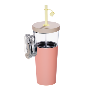 Cana termos 2 IN 1cu izolare tripla - MARINA - Pastel Peach - Asobu