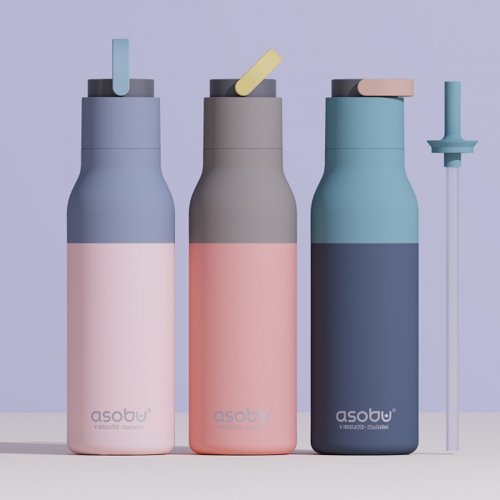 Sticla termos cu invels ceramic in interior Metro - Editie speciala - Pastel Peach - Asobu