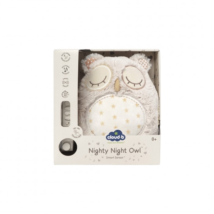 Jucarie de plus cu white noise si senzor de miscare - Nighty Night Owl - Cloud b