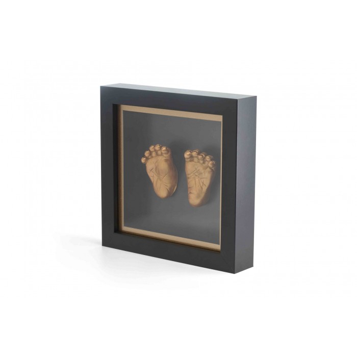 Kit amprenta 3D pentru bebelusi cu rama de lemn - Black Bronze - HAPPY HANDS - Dooky