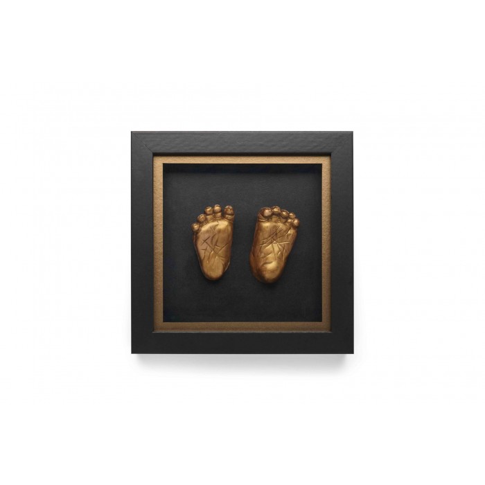 Kit amprenta 3D pentru bebelusi cu rama de lemn - Black Bronze - HAPPY HANDS - Dooky