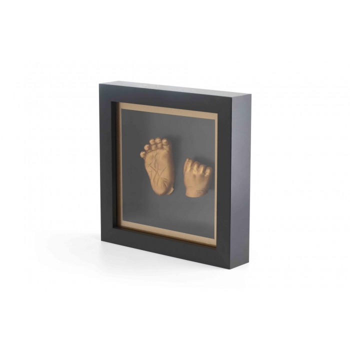 Kit amprenta 3D pentru bebelusi cu rama de lemn - Black Bronze - HAPPY HANDS - Dooky