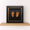 Kit amprenta 3D pentru bebelusi cu rama de lemn - Black Bronze - HAPPY HANDS - Dooky