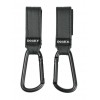 Cleme universale pentru carucior - Set 2 buc - Black - Dooky