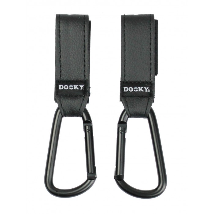 Cleme universale pentru carucior - Set 2 buc - Black - Dooky