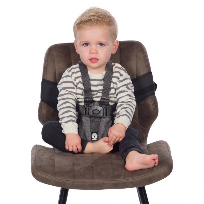 Scaun de masa pentru calatorie  - Black Grey Melange - Dooky