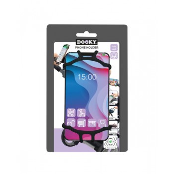 Suport universal pentru telefon din silicon - Black - Dooky Suport universal pentru telefon din silicon - Black - Dooky