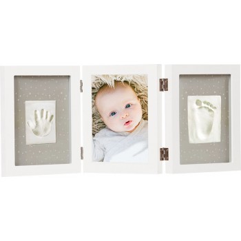 Rama foto tripla cu kit amprenta 2D - Happy Hands Baby - Dooky Rama foto tripla cu kit amprenta 2D - Happy Hands Baby - Dooky