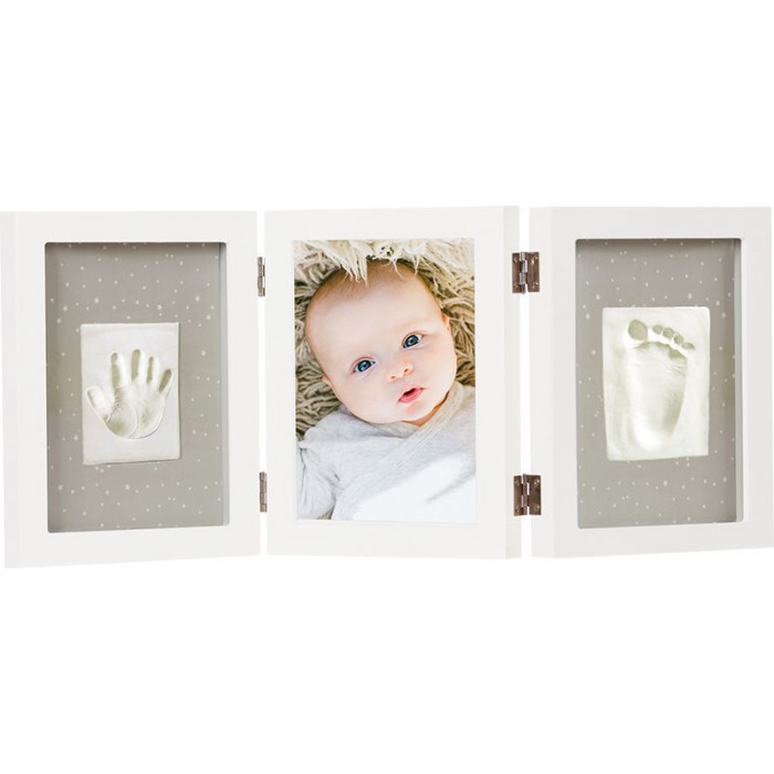 Rama foto tripla cu kit amprenta 2D - Happy Hands Baby - Dooky
