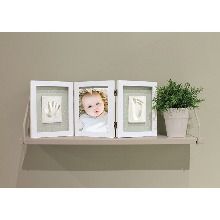 Rama foto tripla cu kit amprenta 2D - Happy Hands Baby - Dooky