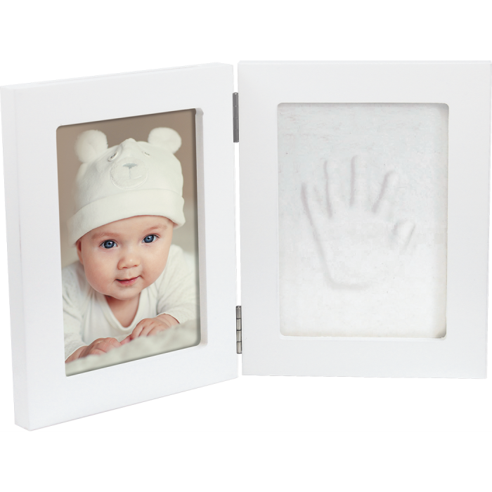 Cutie pentru amintirile bebelusului cu kit amprenta 2D - Double Frame White - Dooky