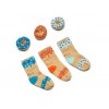 Cadou pentru ocazii speciale - Set 3 sosetute pentru bebelusi - Blueberry Orange Donut - Dooky