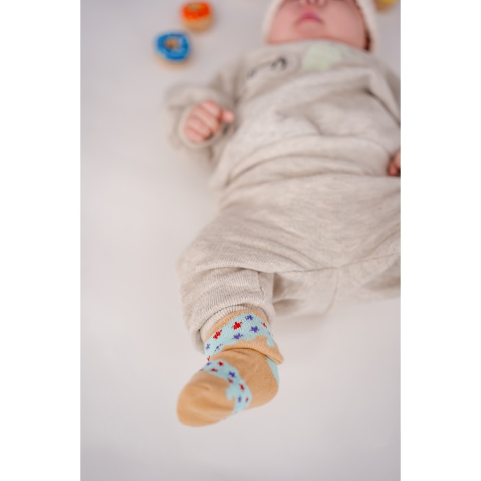 Cadou pentru ocazii speciale - Set 3 sosetute pentru bebelusi - Blueberry Orange Donut - Dooky