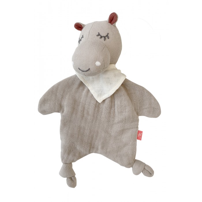 Doudou comforter din muselina din bumbac organic - Hippo - Kikadu Truly Organic