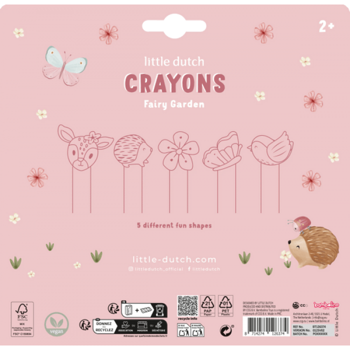 Creioane cerate in forma de anumalute - Fairy Garden - Little Dutch
