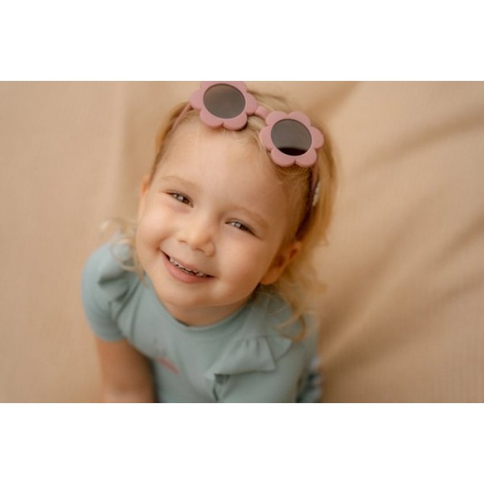 Ochelari de soare pentru copii cu protectie UV400 - Flower Pink - Little Dutch