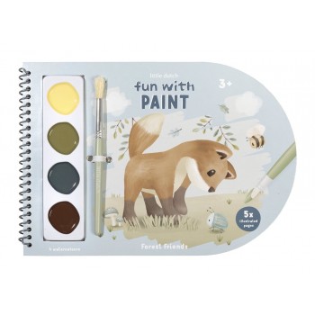 Carte pentru pictat cu acuarele incluse - Forest Friends - Little Dutch Carte pentru pictat cu acuarele incluse - Forest Friends - Little Dutch