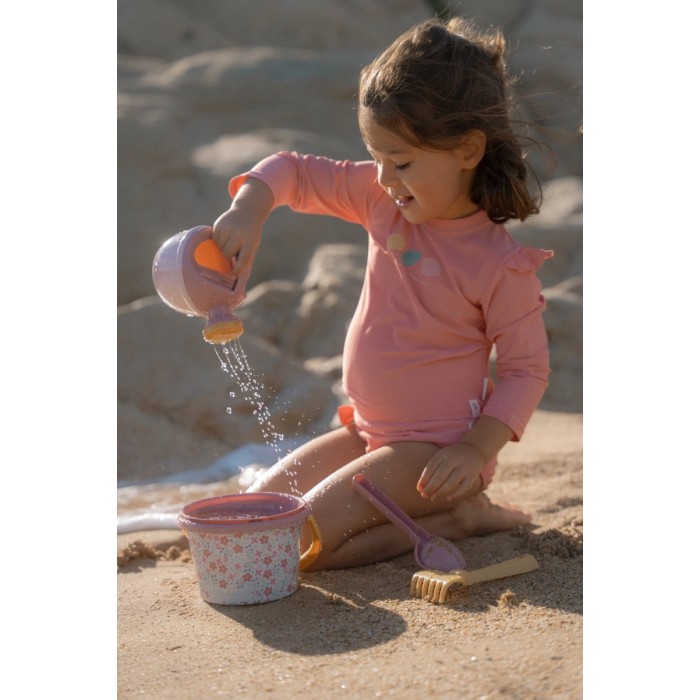 Jucarii pentru plaja - set de 5 piese - Pink Flowers - Little Dutch