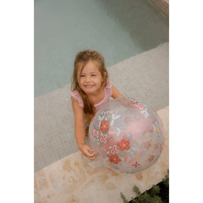 Minge de plaja cu figurina 3D - Floare - Roz - Little Dutch