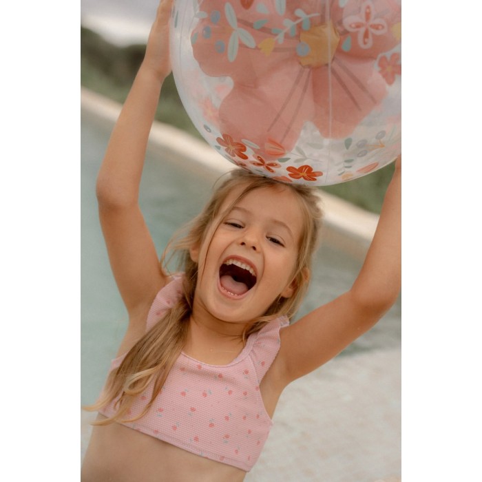 Minge de plaja cu figurina 3D - Floare - Roz - Little Dutch