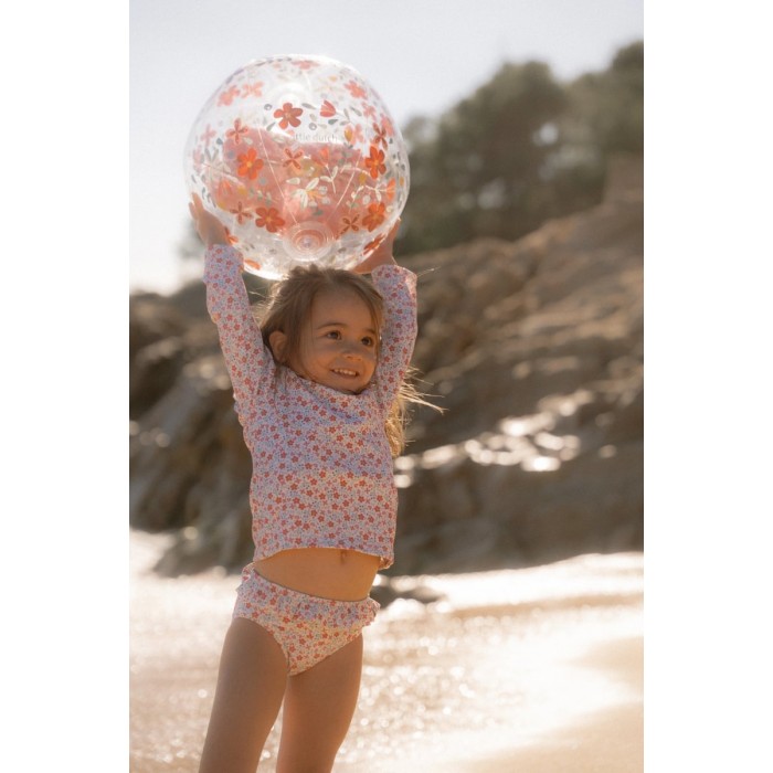 Minge de plaja cu figurina 3D - Floare - Roz - Little Dutch